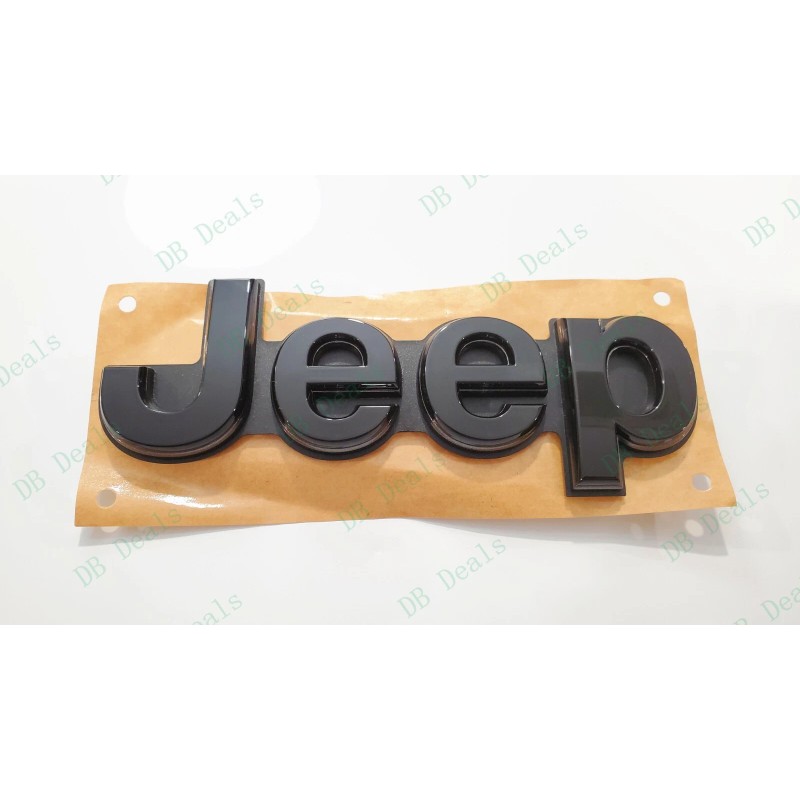 Grand Cherokee 2PCS Gloss Black Gray Front Rear Jeep Emblems