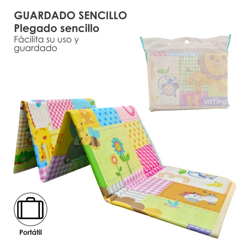 Tapete De Bebé Gateo Multiusos Espuma Juegos Seguridad Amarillo Letras