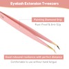 Ms.Queen Tweezers for Lash Extensions,Diamond Grip 3Pcs Fiber Tip 45
