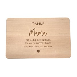 Mother's Day Gift Idea - Wooden Breakfast Board with High-Quality Engraving for the Best Mum (Thank You Mum 2025)