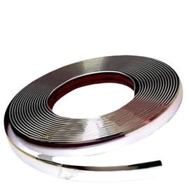 Plated Mall Car Body Bumper 15mm Width 14m Body Silver Motorcycle Protective Anti-Scratch Door Body Guard Protector Dress Up Fender Molle Chrome Body Bumper Protection Protector