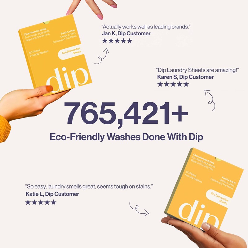 Dip Dishwasher Sheets | Eco-Friendly Alternative to Dishwasher Tablets |