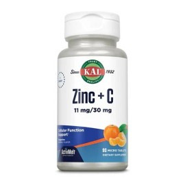 KAL Zinc + C - 11 mg/30 mg - ActivMelt Tablets -- 90 MicroTablets -- KAL - Tangerine