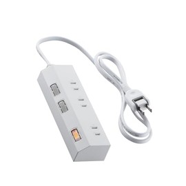 Elecom T-IS01-2310WH Power Strip with Switch 3.3 ft (1 m) Dust Shutter Lightning Guard Swing Plug Heat-resistant Material White