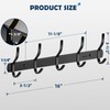 TooCust Coat Rack Wall Mounted, 5 Hooks 16", Heavy Duty,