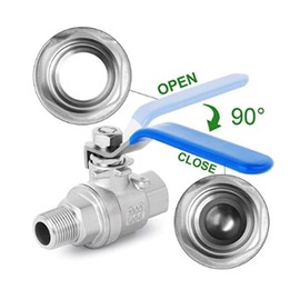 NPT Ball Valve Female Male 1/4in Thread Stainless Steel Ball Valve for Water Oil Gas, Good Sealing