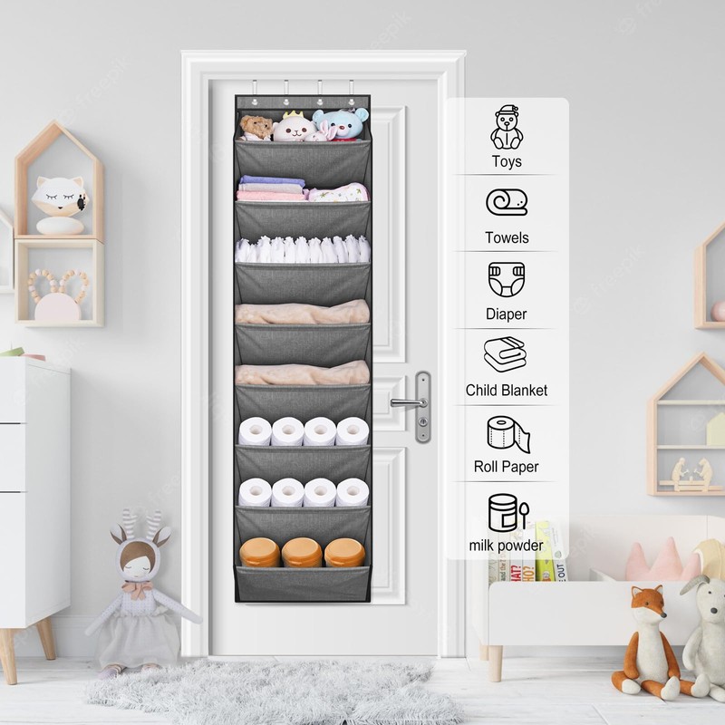 SLEEPING LAMB Over The Door Shoe Organizer for Closet with