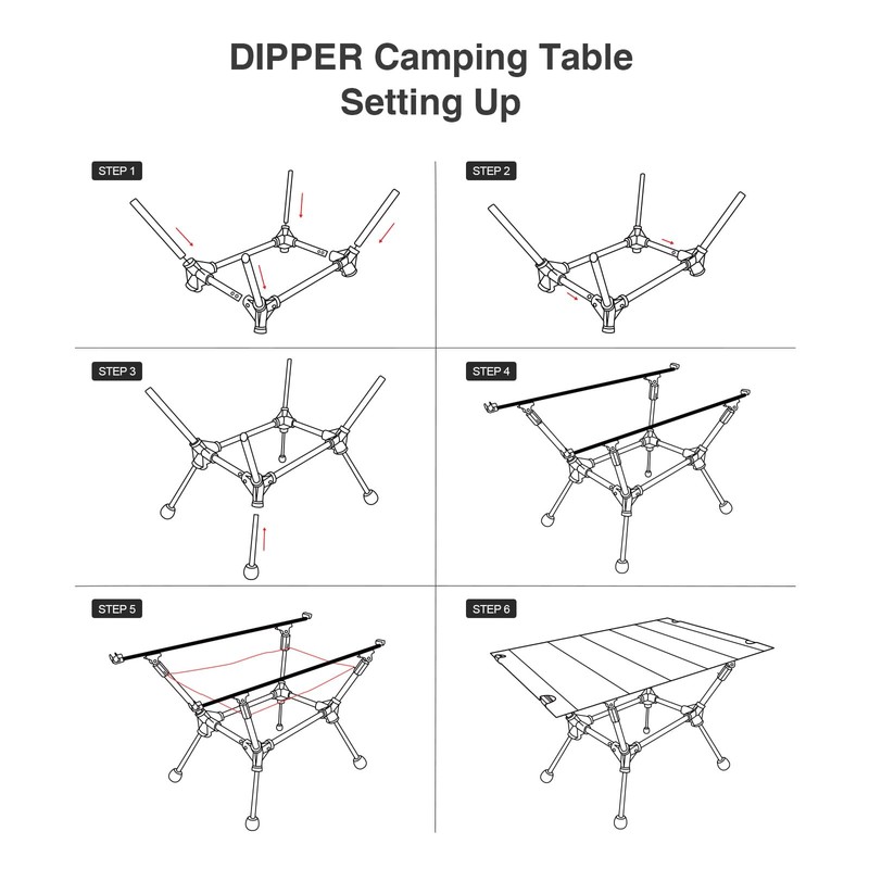 ONETIGRIS Dipper Camping Table, Lightweight Portable Folding Table with Mesh