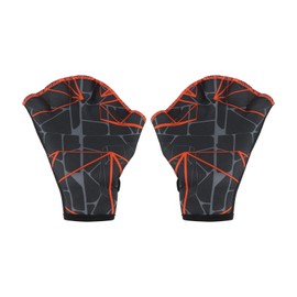 PATIKIL Webbed Swim Gloves, Swimming Aquatic Gloves Printing Water Resistance Training Accessories for Swimming and Diving, S, Dark Gray