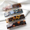 Prettyou Handmade Celluloid French Clip Design Tortoise Shell Oblong Luxury