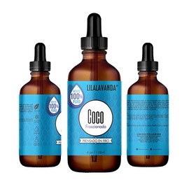LilaLavanda – Aceite de Coco Fraccionado – Portador para aceites esenciales y masaje – Ligero, sin aroma ni color – 118 ml