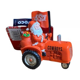 FOCO Oklahoma State Cowboys FOCO Resin Santa on Tractor Figurine Christmas Ornament