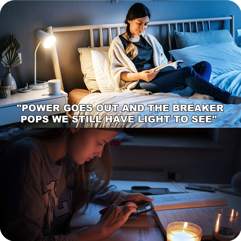 Neporal A19 Rechargeable Light Bulbs, Socket Rechageable Battery Backup for