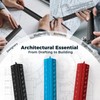 Rena Chris 2PCS Architectural Scale Ruler: 12" Imperial Aluminum Alloy