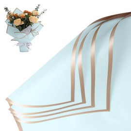 Florist Bouquet Wrapping Paper - 20 Sheet Pack of Waterproof, Elegant & Versatile Paper for Flower Arrangements, DIY Crafts, Special Occasions (Light Blue)