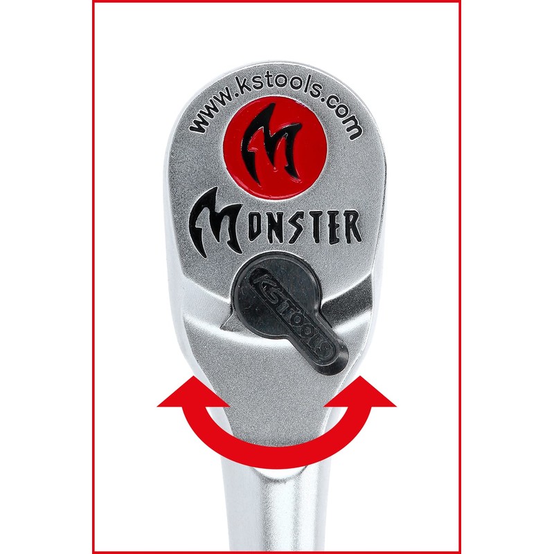 KS Tools 935.1495 1/4 Inch Monster Bit Reversible Ratchet, 115