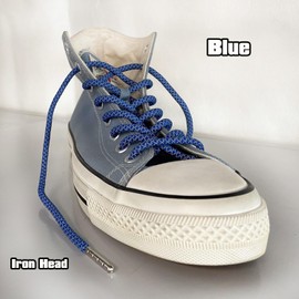 VASGO Sport Round Shoe Laces Reflective for Hiking Casual Trainer Sneakers 10 Different Lengths 12 Colors (55inch/140cm, Blue)