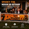 Happy Halloween Outdoor Banner – Pumpkin & Bat Polyester Backdrop
