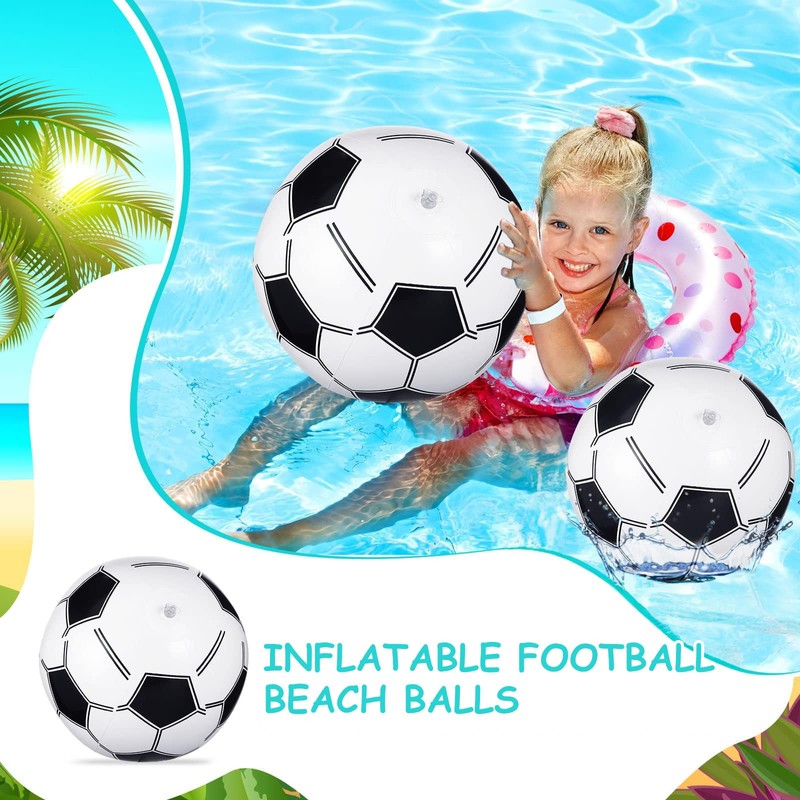 Roontin Inflatable Football, 3 Pack with Pump, for Kids and