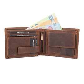 Hodalump Genuine Leather Men's Wallet in Gift Box with RFID Protection (6 Variants) Leather, Bavaria