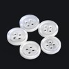 dophee 100pcs Plastic White Buttons for Crafts, 4 Holes Round