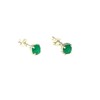 Emerald Green 925 Sterling Silver Stud Earrings 5mm (EMS2902161), Sterling