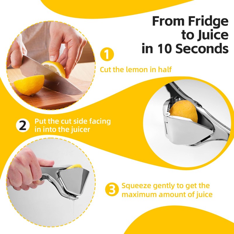 Elyssnova Lemon Squeezer Stainless Steel, Heavy - duty Lime Squeezer,