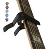 AKORD Quick Change Single-Handed Guitar Capo Plus 5 picks -