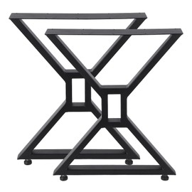 GarveeTech Metal Table Legs 28"x24" - Heavy Duty, Black Industrial Rustic Design, for Dining, Coffee, Writing, and Garden Tables (2PCS)