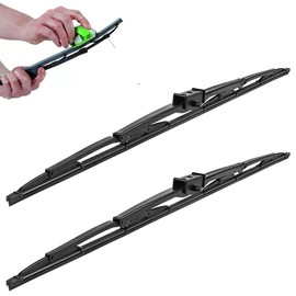 32" Heavy Duty Windshield Wiper Blade Pair with Wide Saddle Mount for Motorhome Recreational Vehicle RV and Bus with 1PCS Rubber Regroove Tool Trimmer Restorer Window Wiper Blade (Set of 2）