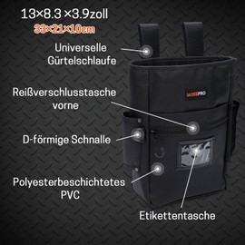 WISEPRO Drop Pouch for Finds, Waist Bag for Metal Detector and Accessories, Portable Fund Bag with Pockets and Holster for PinPointer