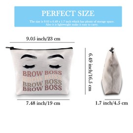 GJTIM Brow Boss Makeup Bag Microblading Eyebrow Estheticians Gift Beautician Gift Eyebrows Beauty Travel Zipper Pouch (Brow Boss Bag)