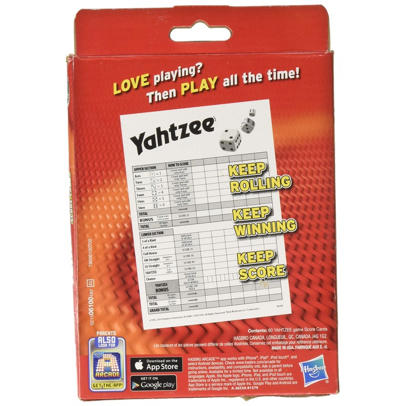 Hasbro Yahtzee 80 Score Cards (1-Pack)