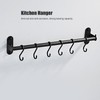 40cm 6 Hooks Pot Lid Hanger Punch WallMounted Storage Holder