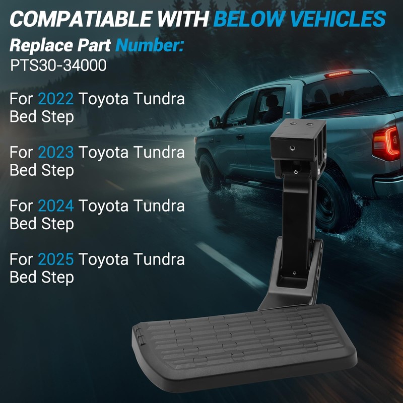 keriolee Retractable Bed Step Bumper Step for Toyota Tundra Bed