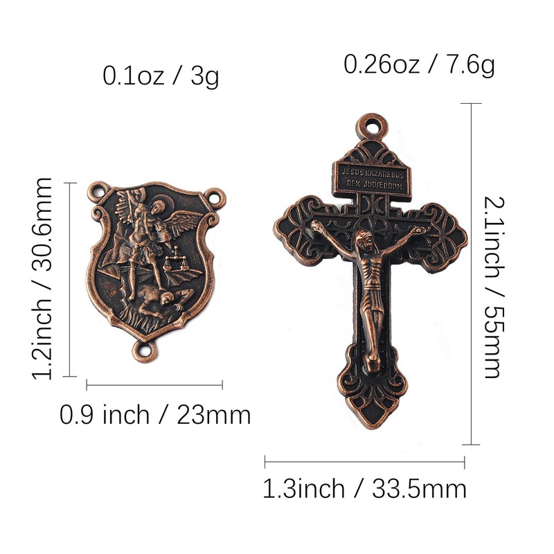 Luomu 4 Sets of Saint Michael Centerpiece and Pardon Crucifix