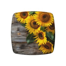 Ouqiuwa Fall Sunflowers Square Chair Seat Covers Set of 2 for Dining Chairs, Wood Stretch Seat Cushion Slipcovers for Home Kitchen Party Décor