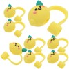 STOBOK 8pcs Lemon Drinking Straw Caps Silicone Straw Tips Cover