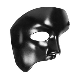 GIFTSHOP101 Black Phantom Half Face Mask for Classic Opera and Masquerade