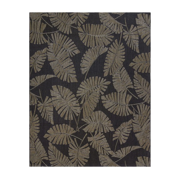 Gertmenian Indoor Outdoor Rugs by Reyn Spooner | Tropical Rugs for Deck, Patio, Poolside & Mudroom | Washable, Stain & UV Resistant Carpet | 8x10 Large, Palm Tree Leaf Black Brown
