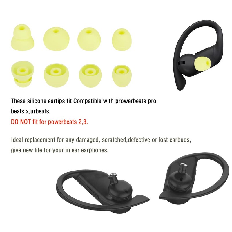 Replacement Eartips Earbud Rubber Tips Compatible with Powerbeats Pro Beats