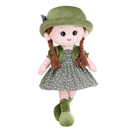 Adorable Baby Girl Rag Doll Soft Cuddly Ragdoll Princess Doll with Removable Dress & Hat Soft Stuffed Plush Toy Dolls for Girls Age 0+, First Doll Baby Shower Present Girl Birthday Christening Gift