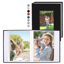 vivinin 2 Pack Photo Album 5x7, Linen Cover Photo Album, Small Photo Album Book for 36 Pockets Hold 72 Pictures, Picture Book for Photos Family Anniversaries Baby Vacations (Black)