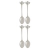 Fino Demi Spoon Set, Teapot Design, Silver Plated Stainless Steel,