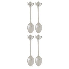 Fino Demi Spoon Set, Teapot Design, Silver Plated Stainless Steel, Set of 4
