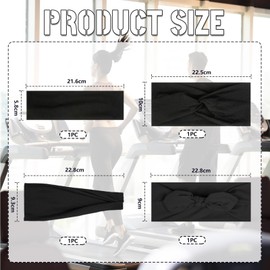 Cosmeria Women's Headband Set with 4 Trendy Styles: Thin, Twist, Wide and Bow, Elastic Headband Made of Polyester and Spandex, Ideal for Sports and Everyday Use