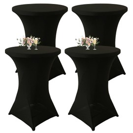 Seveups 4Pack Cocktail Table Covers 32x43Inch High Top Table Covers Cocktail Table Tablecloths Round TableCover for Party Bar Pub Wedding Banquet