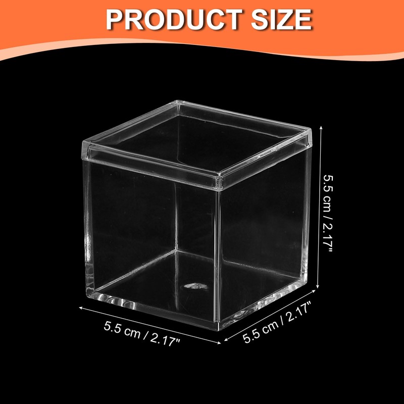 PATIKIL Acrylic Box with Lid 2.17" x 2.17" x 2.17",