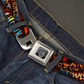 Buckle-Down Inc. Cinturón de seguridad para hombre, diseño graffiti para niños, multicolor, 50,8 cm - 81,4 cm
