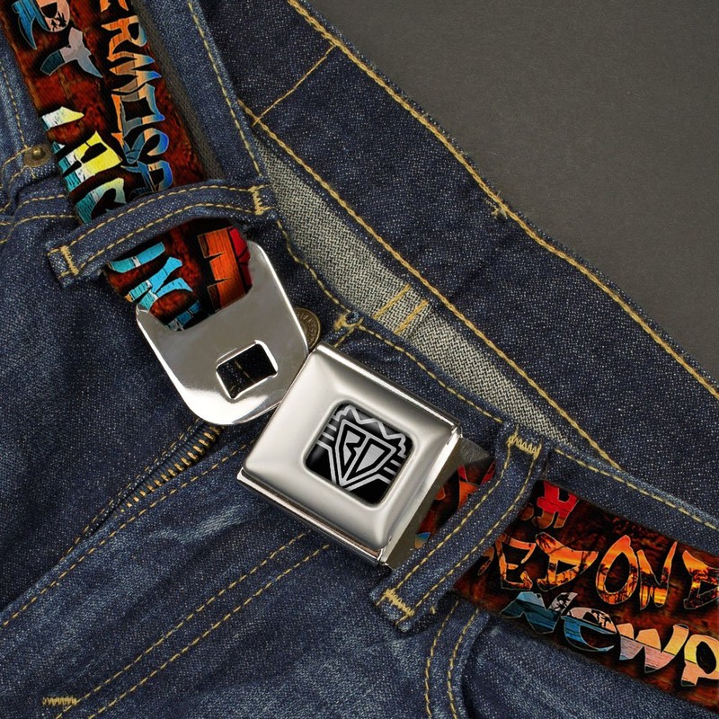 Buckle-Down Inc. Cinturón de seguridad para hombre, diseño graffiti para